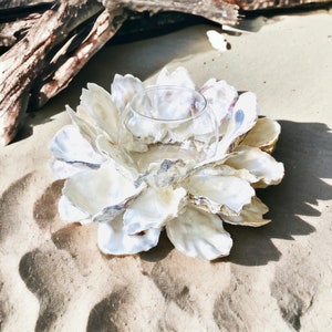 Oyster Shell Candle Holder, Oyster Shell Centerpiece, Beach Wedding, Shell Centerpiece, Coastal Centerpiece