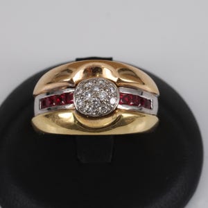 Gerard 0.80ct Pigeon Blood Burma Ruby & 0.33ct Diamond 18k Gold Ring Size 7.75