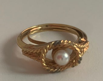 Vintage Signed AVON  Rhinestone Gold tone Adjustable Size