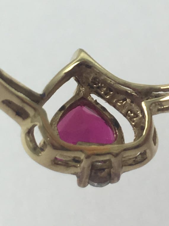 Ruby Red Grade CZ Surrounded by Stunning Heart in… - image 3