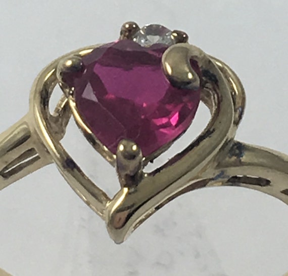 Ruby Red Grade CZ Surrounded by Stunning Heart in… - image 2