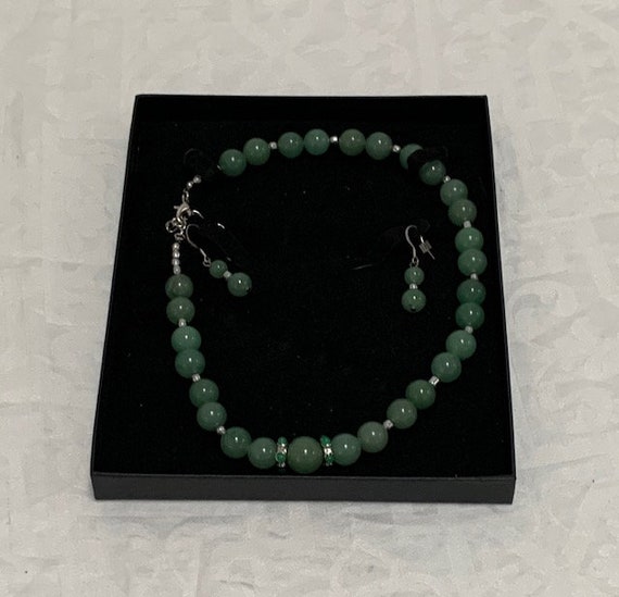 Chinese Vintage Oriental Style Necklace Jade Gree… - image 1