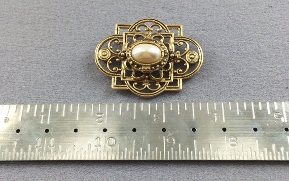 Danecraft Vintage Ornate Copper Filigree Pearl Br… - image 5