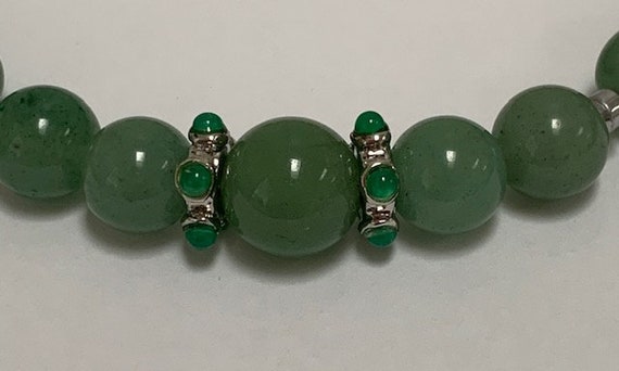 Chinese Vintage Oriental Style Necklace Jade Gree… - image 6
