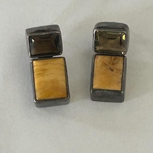 Sterling Silver Baltic Butterscotch Egg Yolk Amber Earrings Set