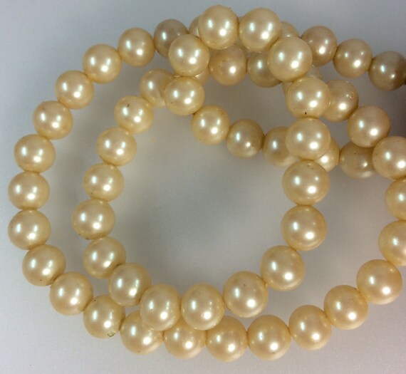Vintage Single Strand Faux Pearls 16" Necklace Ja… - image 4
