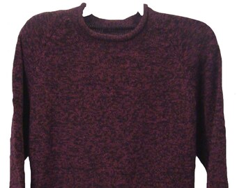 New, 100% alpaca wool men sweater, XL size, crewneck, pullover, wine color, warm, andean