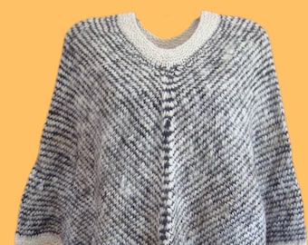 Brand new, exclusive, 100% Alpaca wool, hand knitted, Poncho, cloak, andean, soft, warm, winter, hand woven, rustic, one of a kind.