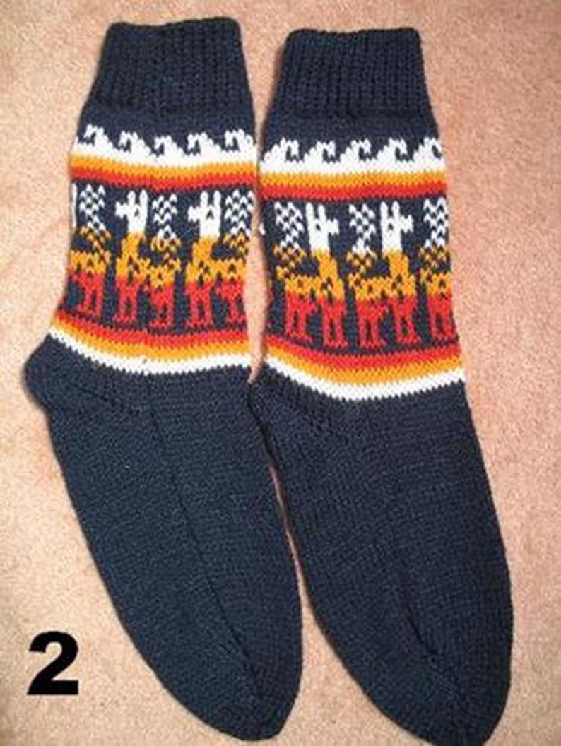 Alpaca Socks, warm and comfortable, 100% Alpaca wool yarn socks, bright colors. image 3