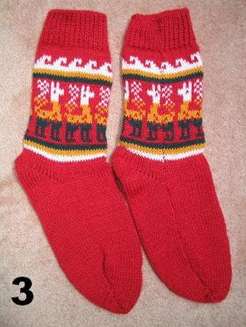 Alpaca Socks, warm and comfortable, 100% Alpaca wool yarn socks, bright colors. image 4