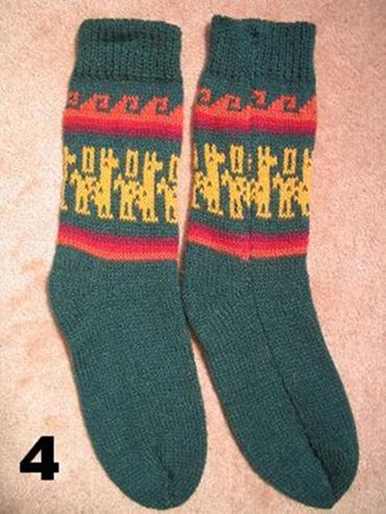 Alpaca Socks, warm and comfortable, 100% Alpaca wool yarn socks, bright colors. image 5