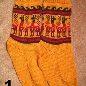 Alpaca Socks, warm and comfortable, 100% Alpaca wool yarn socks, bright colors. image 2