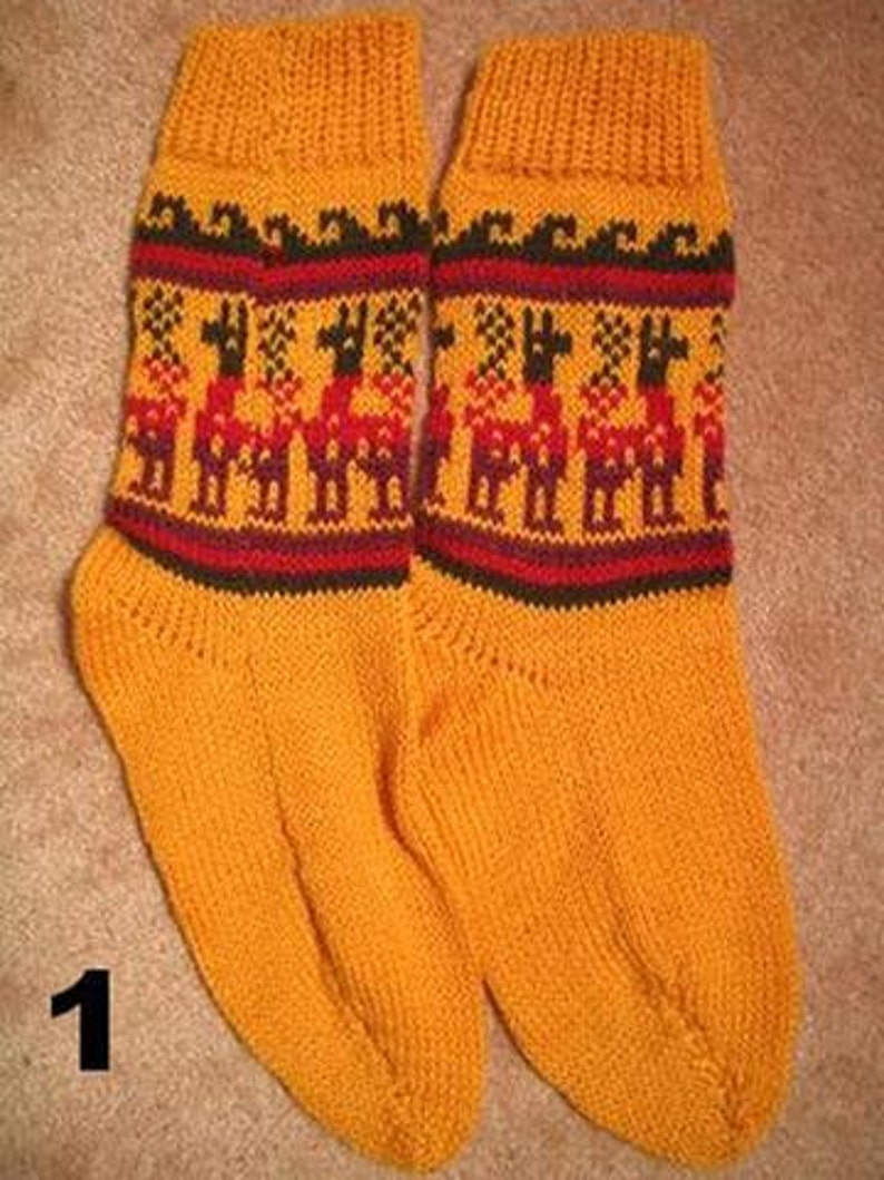 Alpaca Socks, warm and comfortable, 100% Alpaca wool yarn socks, bright colors. image 2