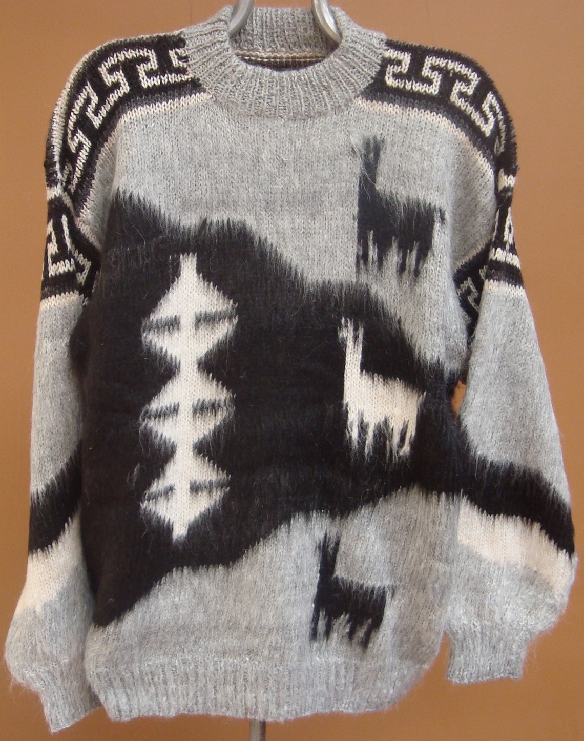 New 100 Alpaca wool hand knitted sweater for man men Etsy
