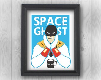 Space Ghost | Cartoon Network, adult swim, Zorak, Moltar, The Brak Show, man cave decor, nerdy decor, tv show poster, tv show gifts