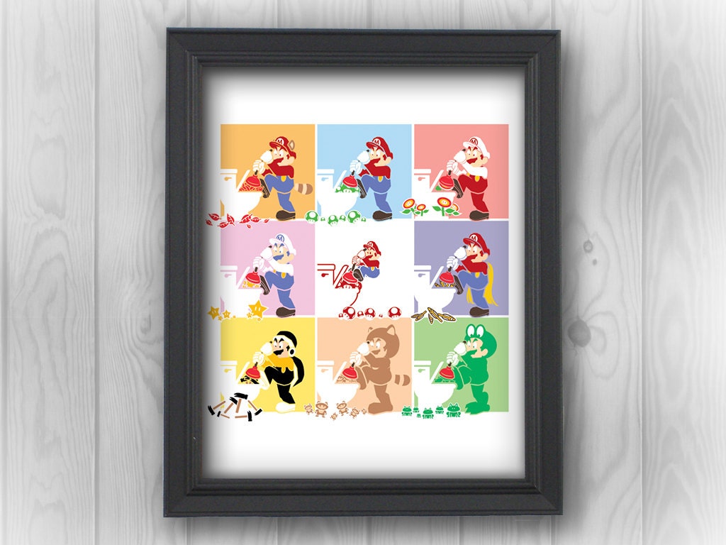 Super Mario Bros Nes Nintendo Andy Warhol Minimalist Pop Art Super Mario Bros Nes Nintendo Andy Warhol Minimalist Pop Art Canvas Wall Decor Prints Stickers Drink Coasters