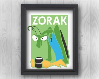 Space Ghost | Zorak, adult swim, Cartoon Network, Coast to Coast, praying mantis art, Brak Show, comic book fan art, nerdy decor