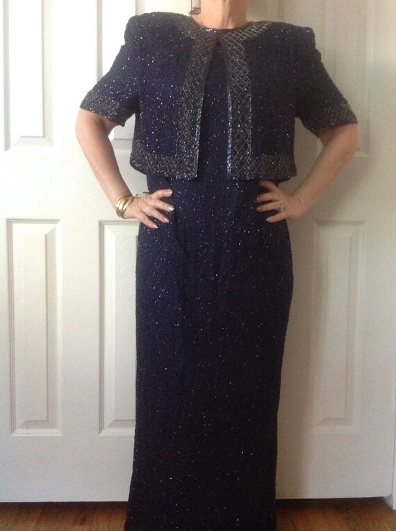 dark blue vintage dress