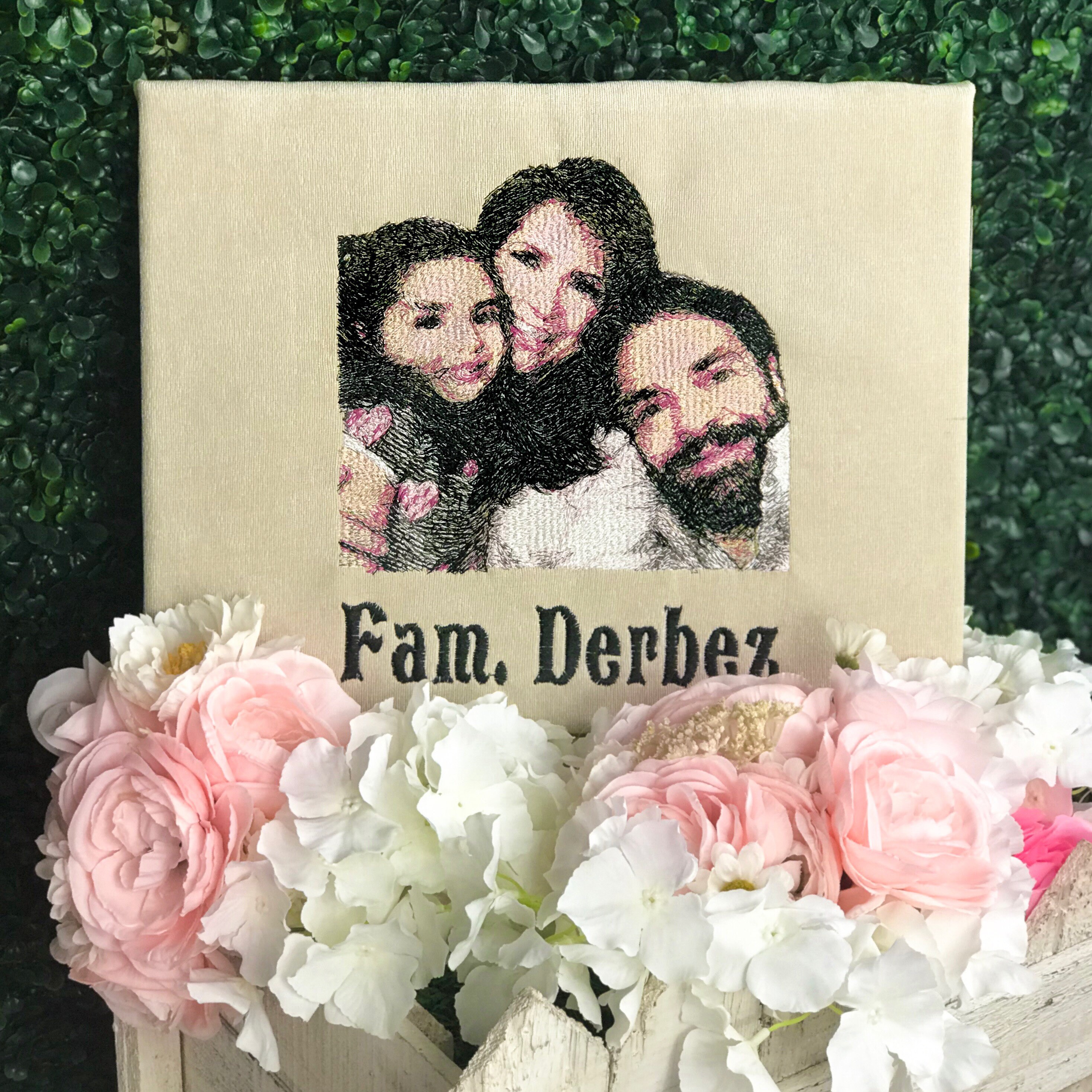 Personalized Embroidered Frame with Digitalized Portrait Etsy