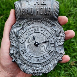 Victorian The Sad Hour Clock Casket Death Plaque