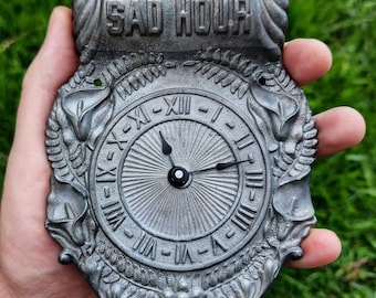 Viktorianische Die traurige Stunde Uhr Schatulle Tod Plakette