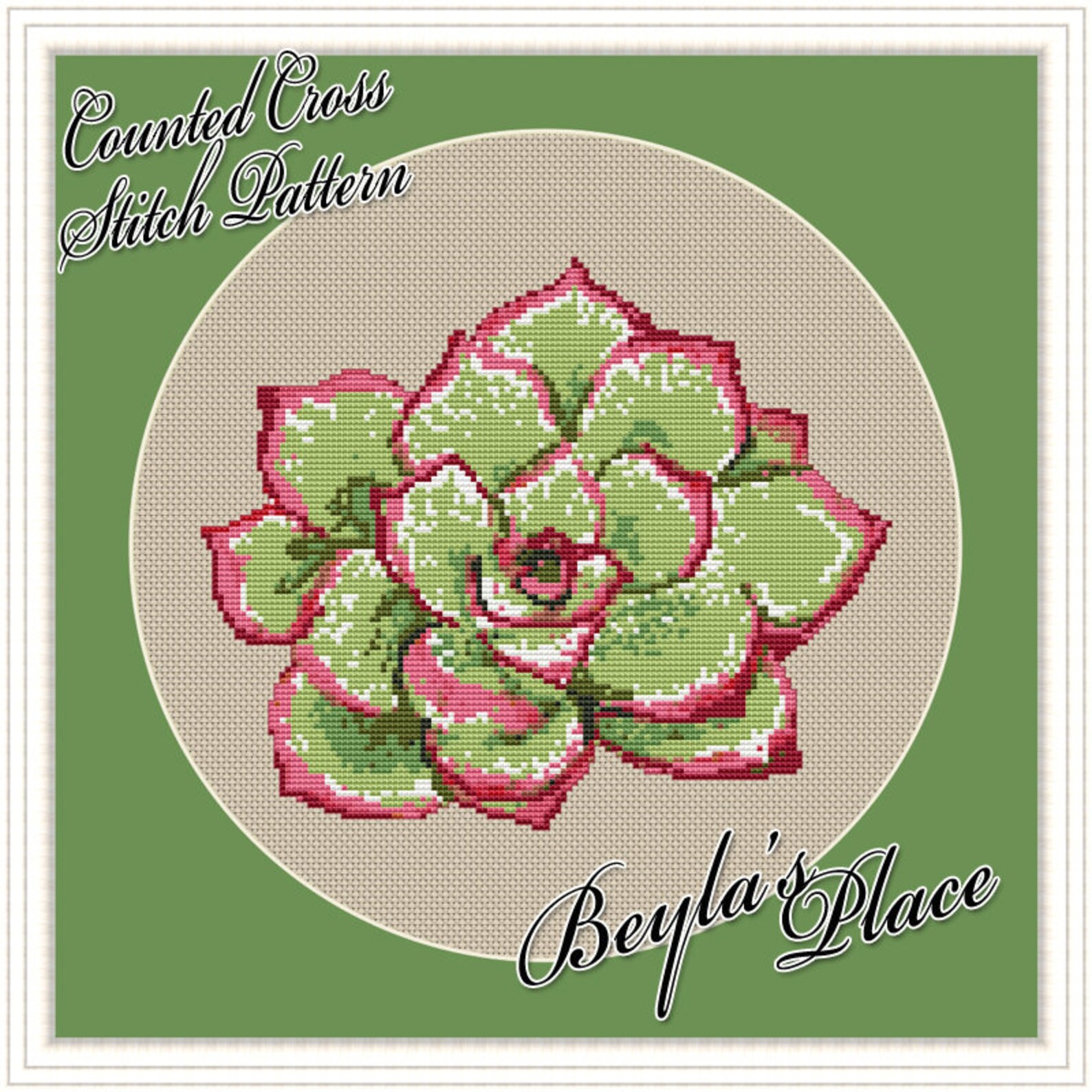 Cross Stitch Pattern Cactus Succulent Hen and Chick Modern Etsy