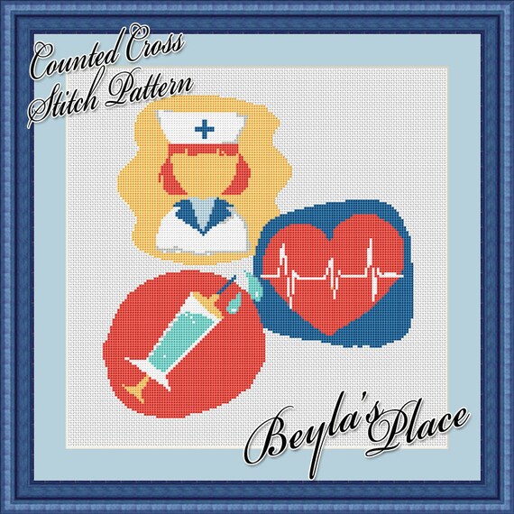Cross Stitch Pattern Nurse modern Instant download digital Etsy Cross stitch pattern nurse modern instant download digital