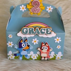 Blue dog favor box