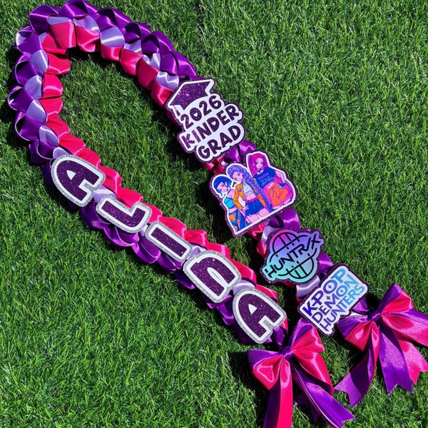 Kids 40"/ Preschool/ Pre-K/ Kinder/ graduation lei/ character/Demon hunter