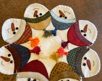 Snowman candle mat