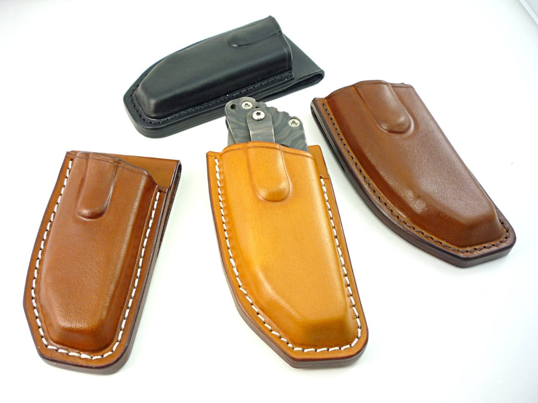 Custom Leather Sheath for Strider SNG, SMF or PT Knife, Integral Belt