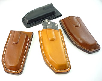 Custom Leather Sheath for Strider SNG, SMF or PT Knife, Integral Belt Loop