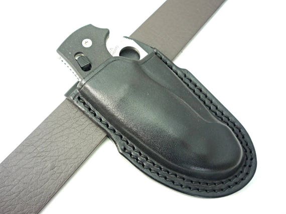 Custom Leather Sheath for Spyderco Manix, Manix 2 or Manix 2 XL Knife, Double-Stitched