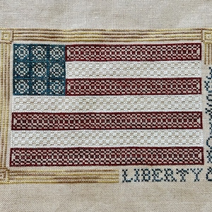 Liberty & Justice an American Flag Cross Stitch Sampler - Etsy