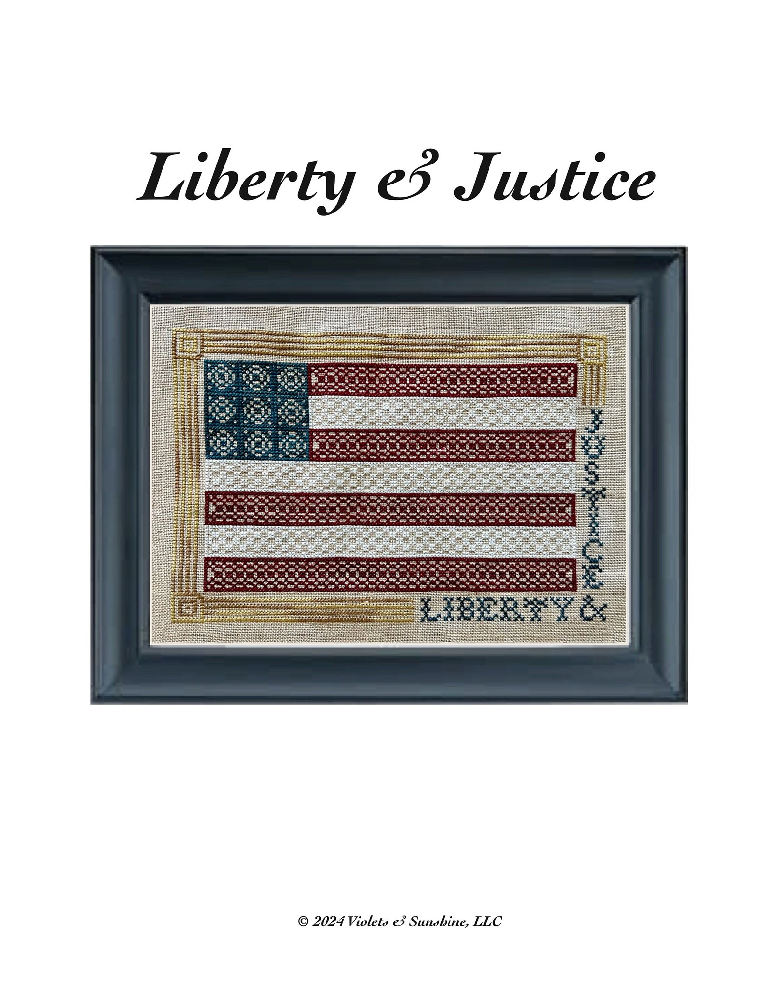 Liberty & Justice an American Flag Cross Stitch Sampler - Etsy