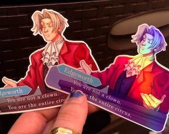 Ace Attorney - Miles Edgeworth 'Not a Clown But The Entire Circus' - HOLOGRAPHIC ADDED!!