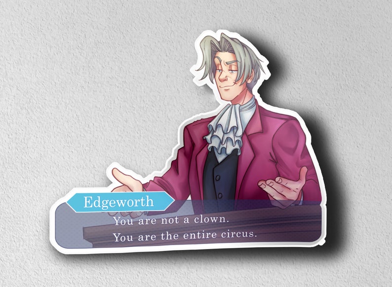 Ace Attorney - Miles Edgeworth 'Not a Clown But The Entire Circus' - HOLOGRAPHIC ADDED!! image 3