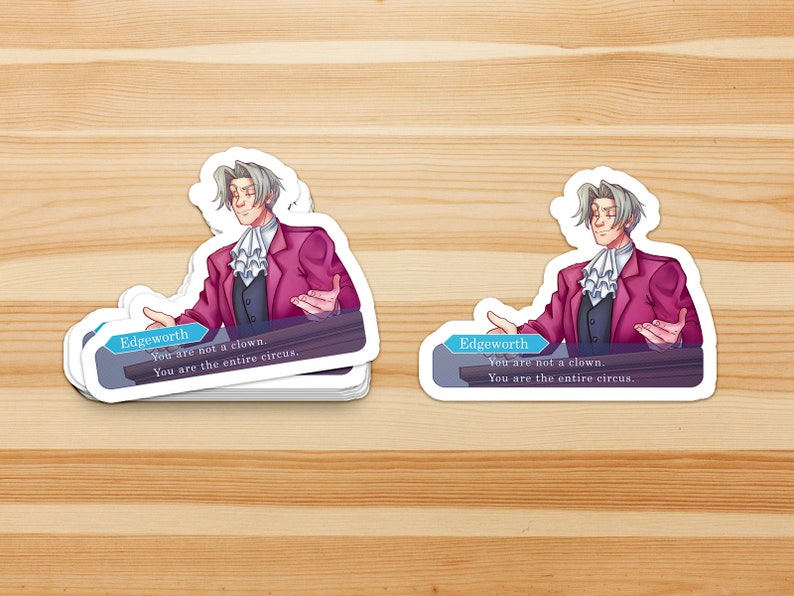 Ace Attorney - Miles Edgeworth 'Not a Clown But The Entire Circus' - HOLOGRAPHIC ADDED!! image 4