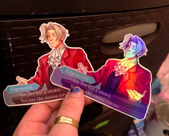 Ace Attorney - Miles Edgeworth 'Not a Clown But The Entire Circus' - HOLOGRAPHIC ADDED!!