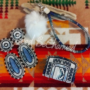 Geldbörsen, 'Nordic Mini Set' - Handbestickte Geldbörse, Ohrringe und Wristlet Set, kleines indigenes Mode-Accessoire, handgefertigte trendige einheimische Kunst