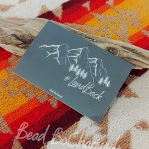 Stickers, &#39;Land Back&#39; - Kiss-Cut Stickers, Indigenous Activist Decals, Activist Slogan, Social Justice, Indigenous Justice Awareness Sticker
