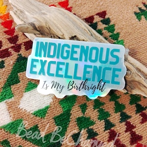 Stickers, &#39;Indigenous Excellence&#39; - Die-Cut Vinyl Stickers, Social Justice Activist Decal, Indigenous Culture Pride Awareness, Laptop Decals