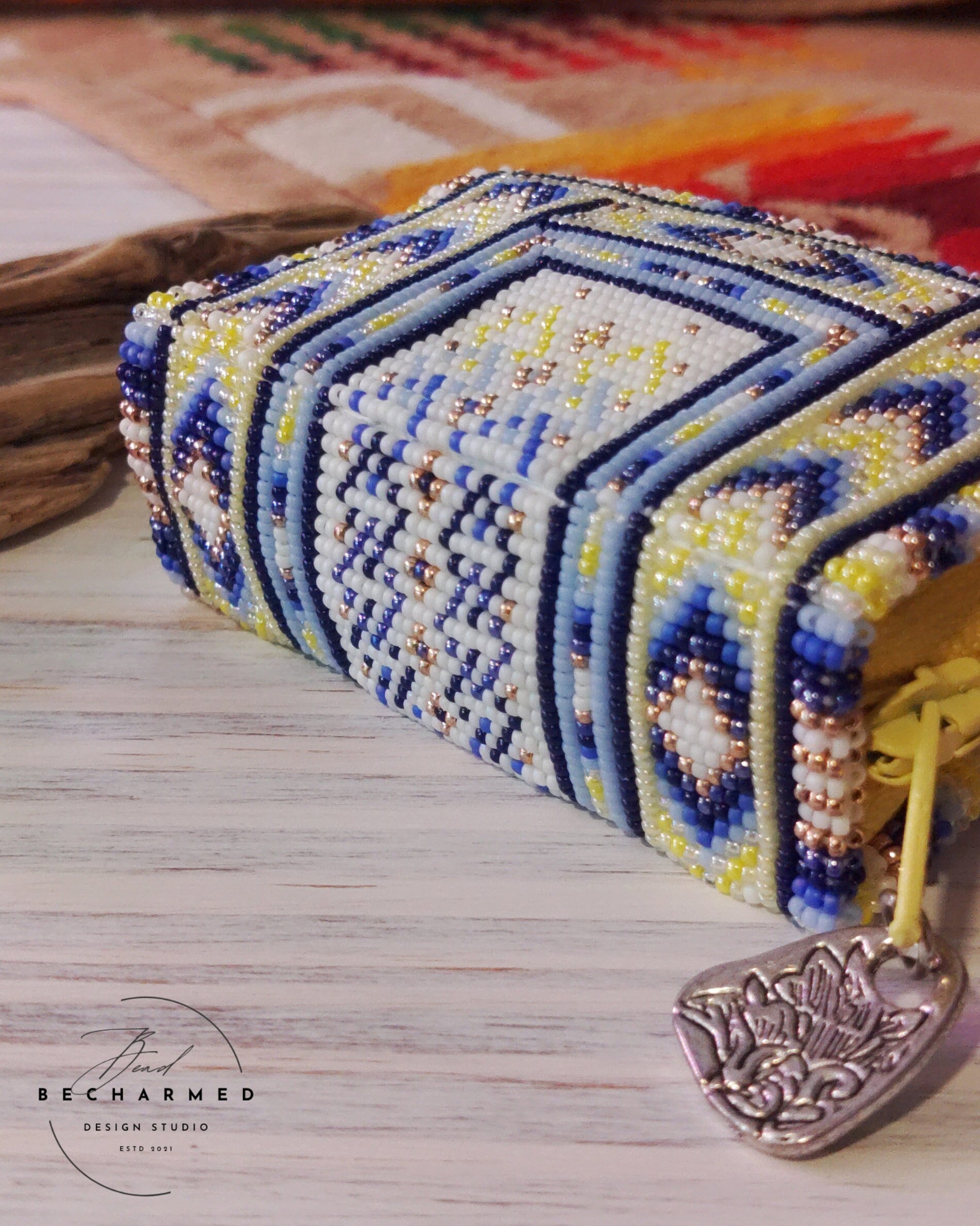 Purses, 'Blueberry Limonaia Mini Set' - Hand Beaded Coin Purse and Earrings Set, Indigenous Fashion Accessories, Handmade Beadwork Gift