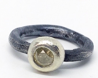 Two custom rings according to the design of the attached images, made in Sterling Silver and 14K Gold.