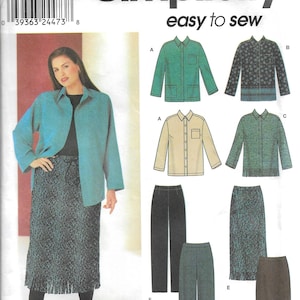 Rare, Vintage Simplicity 9471 in Plus sizes&#39; 18w-24w, NEW/UNCUT/FF: Rated Easy, Misses&#39; wardrobe, skirts, pants, tops/jackets. Style Options