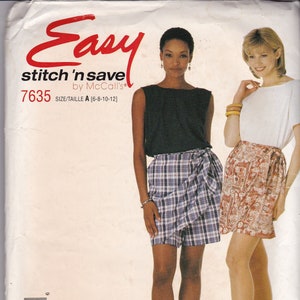 May include: A sewing pattern for a skirt and top. The pattern is called "Easy stitch 'n save" by McCall's and the pattern number is 7635. The pattern is for sizes 6-8-10-12.