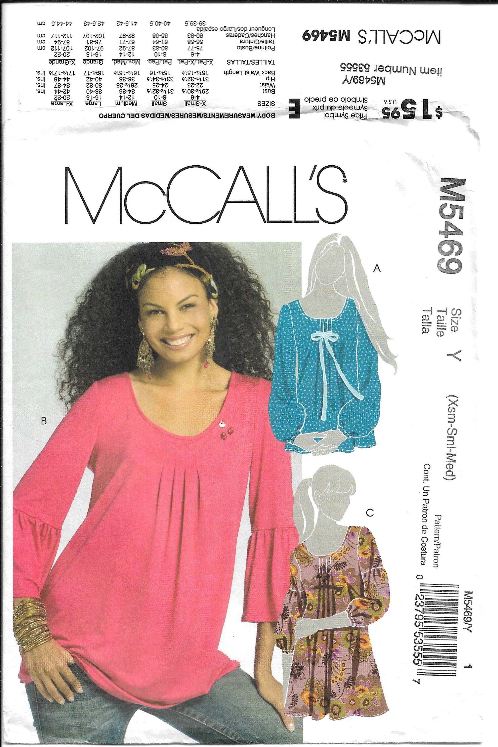 Sewing Pattern for Womens Tops, Mccalls Pattern M7958, New Pattern