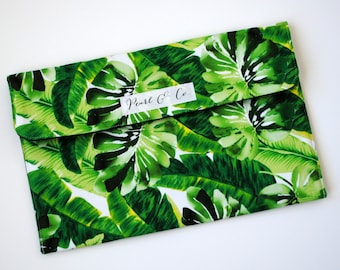 Diaper Clutch: Palm Leaf - Changing Clutch - Diaper Bag Organizer - Summer Baby Accessories - Diaper Pouch - Nappy Clutch - Diaper Wallet