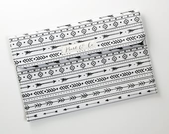 Diaper Clutch: Black & White Aztec Stripe - Aztec Diaper Clutch - Black and White Diaper Pouch - Monochrome Diaper Bag Organizer -Diaper Bag