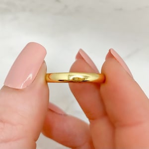 Adjustable 18K Gold Plated Simple, Dainty Gold Band Ring